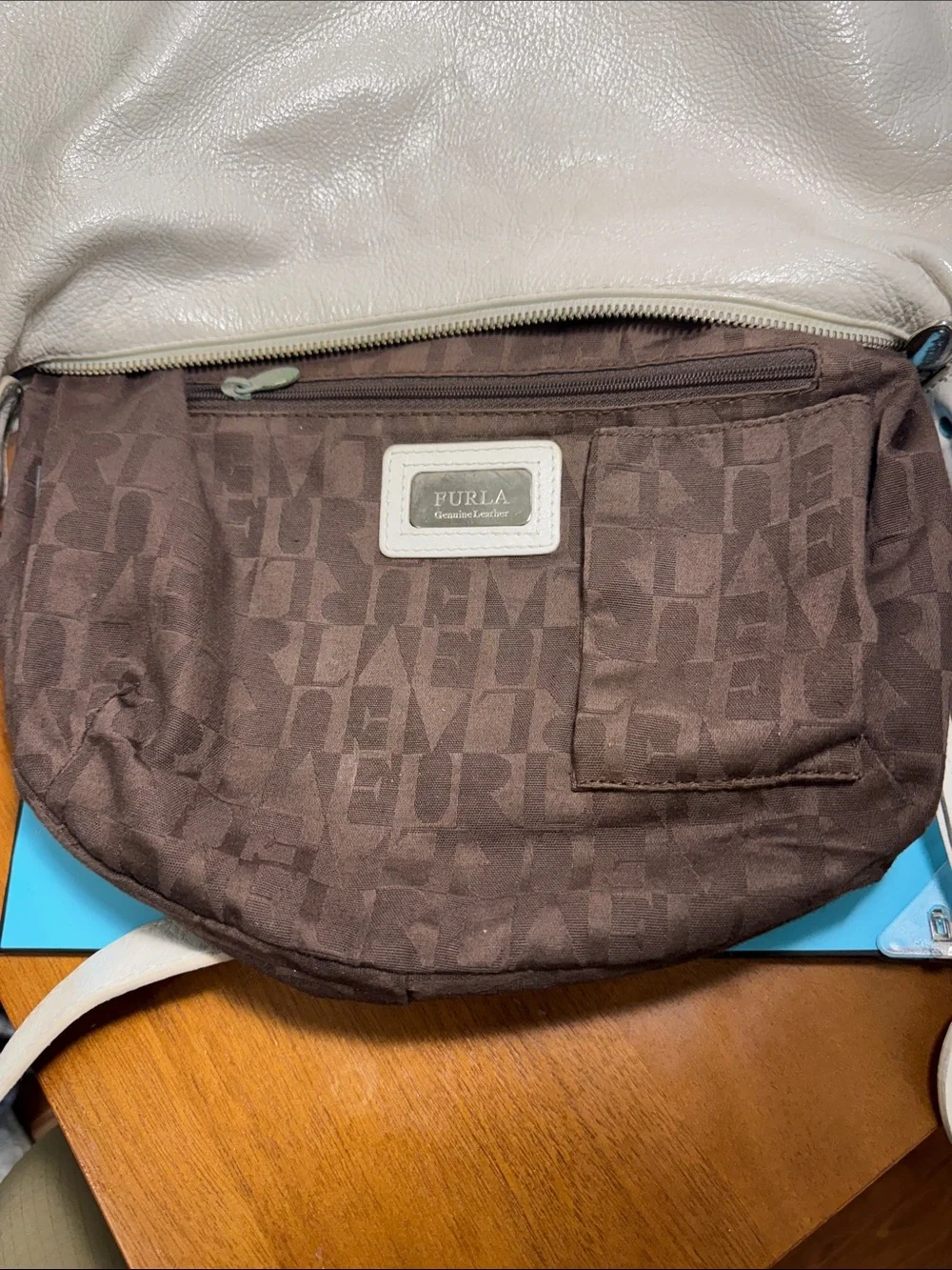 Furla cream pebbled